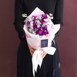 스토크 꽃다발 (진보라)