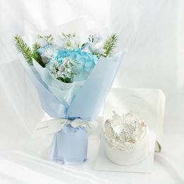 윈터 수국 다발 & 티아라 케이크 (미니)