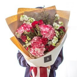 대형꽃다발 (버건디 수국다발)