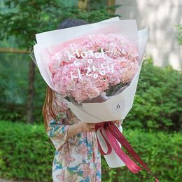 레터링 대형꽃다발 (핑크수국)