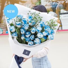 대형꽃다발 (레어 블루 틴티드 장미)