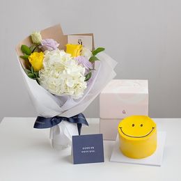 썸머 화이트 러브 & 스마일 케이크 (미니)