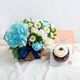 썸머 블루 블룸 & 미니 초콜릿케이크