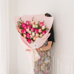 자이언트꽃다발 (화이트핑크믹스장미)