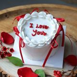 발레코어 레터링 케이크 (레드)